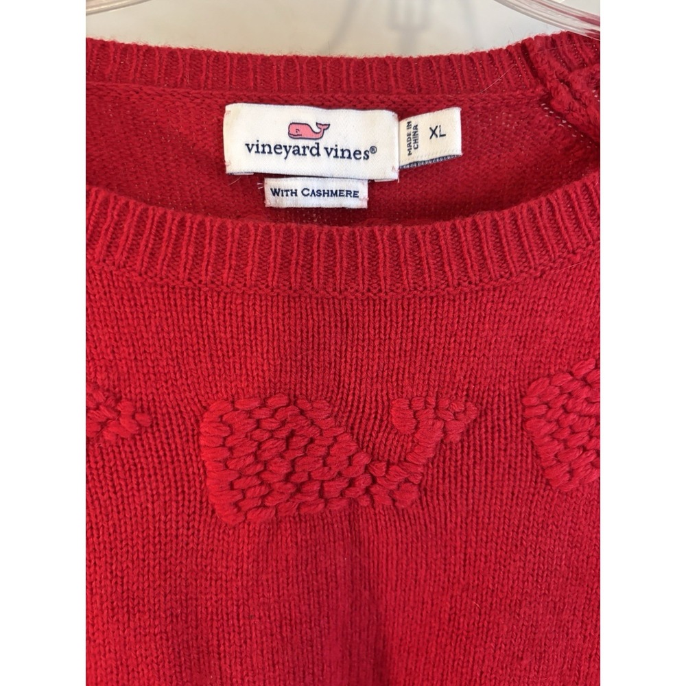 VINEYARD VINES Red Wool‎ Cashmere Whale Sweater XL Preppy Holiday - Picture 2 of 4